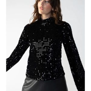 Sanctuary all nighter mock neck top (sequins)